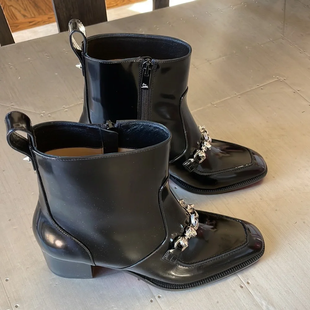 Christian louboutin mayerswing donna 55mm black classic boot bootie sz 39 - Picture 2 of 10